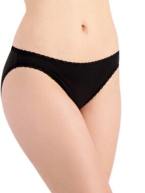 Jenni Women’s Lace Trim Bikini Underwear Classic Black